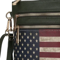 Women's Genesis Printed Flag Crossbody Bag-MKF Collection Sale