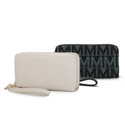 Women's Kathe Embossed M Signature Wallet Wristlet-MKF Collection Sale