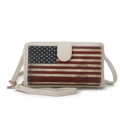 Women's Kiara Printed Flag Phone Crossbody Bag-MKF Collection Online