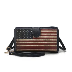 Women's Kiara Printed Flag Phone Crossbody Bag-MKF Collection Online