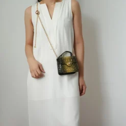 Women's Luxe Croc-Embossed Mini Satchel-MKF Collection Outlet