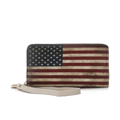 Women's Uriel Printed Flag Wallet-MKF Collection Online
