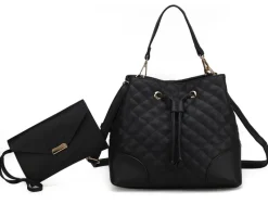 Women's Wendy 2 Pcs Bucket Bag With Wristlet-MKF Collection Fashion