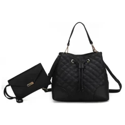 Women's Wendy 2 Pcs Bucket Bag With Wristlet-MKF Collection Fashion