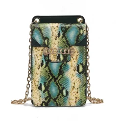 Women's Yael Snake Embossed Vegan Leather Women's Phone Crossbody Handbag-MKF Collection Sale