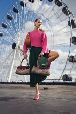 Women's Ynnari Croc Round Crossbody Bag-MKF Collection Outlet