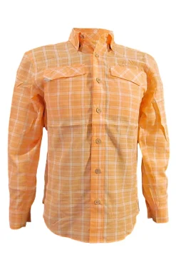 Coastal Plaid Men's Long Sleeve Fishing Shirt-Mojo Sportswear Company Hot