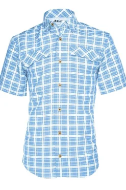 Coastal Plaid Short Sleeve Men's Fishing Shirt-Mojo Sportswear Company New