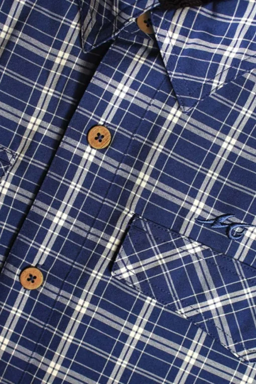 Coastal Plaid Short Sleeve Men's Fishing Shirt-Mojo Sportswear Company New