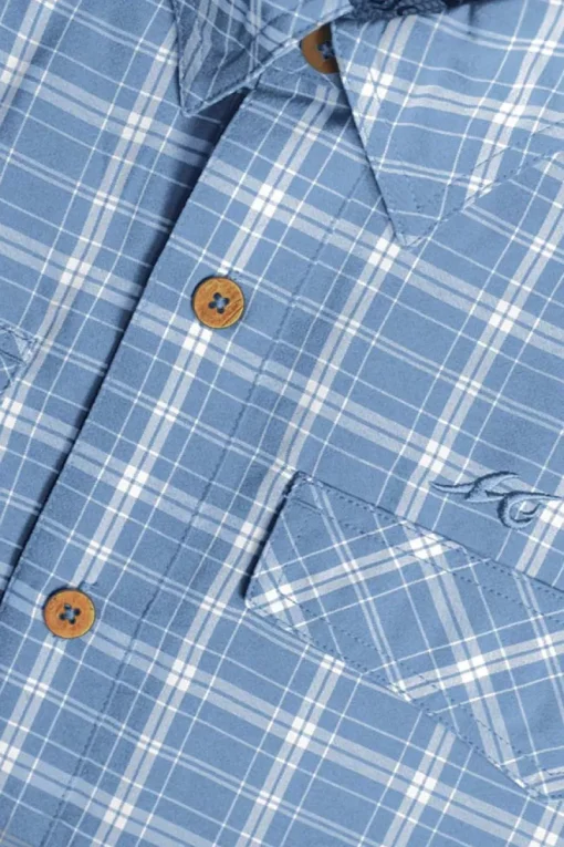Coastal Plaid Short Sleeve Men's Fishing Shirt-Mojo Sportswear Company New