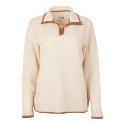 Women's Mini Quilt 1/4 Snap Front Pullover-Mountain and Isles Fashion