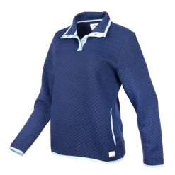 Women's Mini Quilt 1/4 Snap Front Pullover-Mountain and Isles Fashion