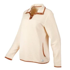 Women's Mini Quilt 1/4 Snap Front Pullover-Mountain and Isles Fashion