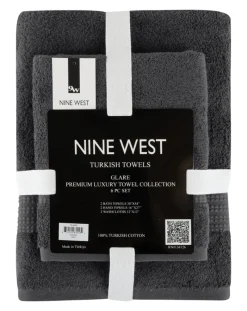 NINE WEST - GLARE PREMIUM LUXURY 6 PC BALE PACK TOWEL SET- 100% Turkish Cotton-Classic Turkish Towels Best