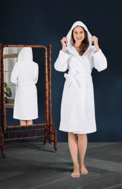 Hooded Terry Robe - 100% Turkish Cotton-Nine West Online
