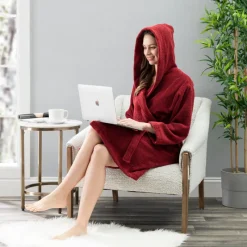 Hooded Terry Robe - 100% Turkish Cotton-Nine West Online