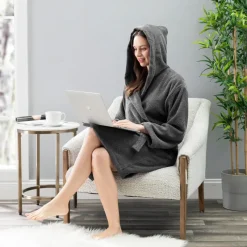 Hooded Terry Robe - 100% Turkish Cotton-Nine West Online