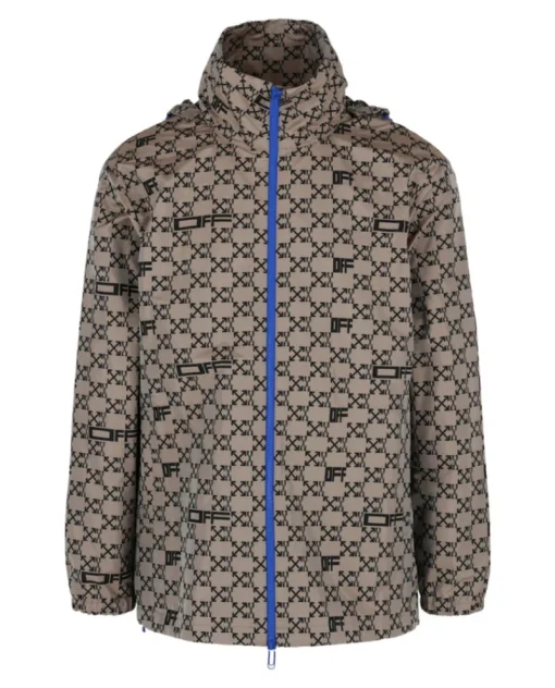 Off-White Monogram Allover Windbreaker Jacket-Off White Fashion