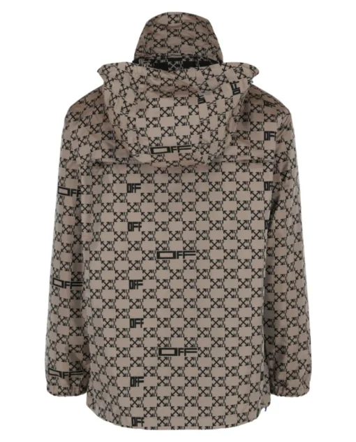 Off-White Monogram Allover Windbreaker Jacket-Off White Fashion