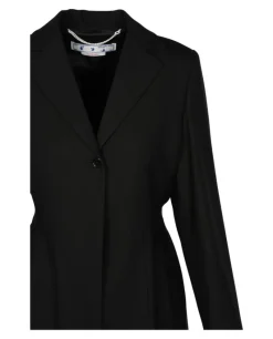 Off-White Wool Blend Relaxed Fit Blazer-PROOZY Online