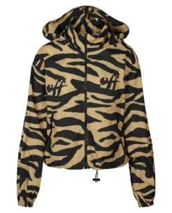 Off-White Zebra-Print Hooded Jacket-Off White Best