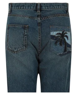 Palm Angels Intarsia Regular Fit Jeans-PROOZY New
