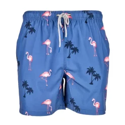 Men's Flamingo Blues Swim Trunks-Rainforest Fashion