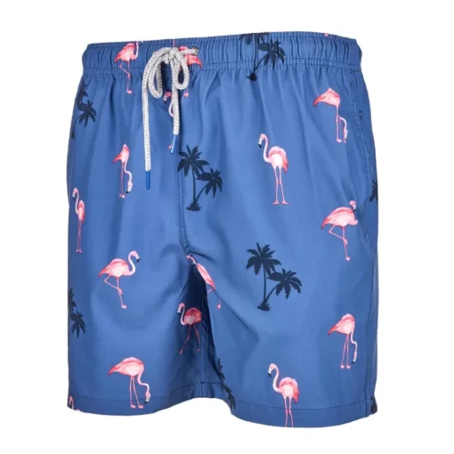 Men's Flamingo Blues Swim Trunks-Rainforest Fashion