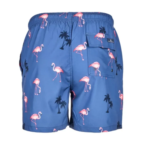 Men's Flamingo Blues Swim Trunks-Rainforest Fashion