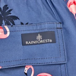 Men's Flamingo Blues Swim Trunks-Rainforest Fashion