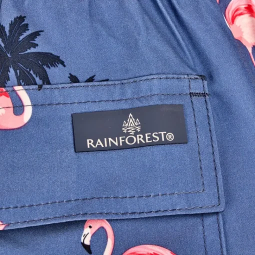 Men's Flamingo Blues Swim Trunks-Rainforest Fashion