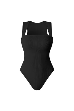 Racerback Wide Straps Bodysuit-Revenge Body Online
