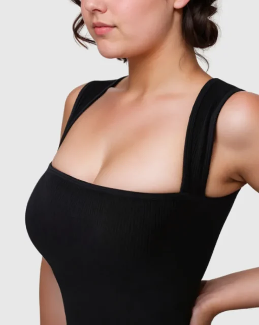 Racerback Wide Straps Bodysuit-Revenge Body Online