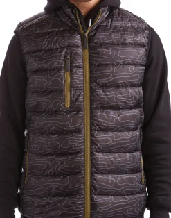 Swing Juice Golf Rhythmic Lines Men's Packable Puffer Vest-SwingJuice Best