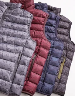 Swing Juice Golf Rhythmic Lines Men's Packable Puffer Vest-SwingJuice Best