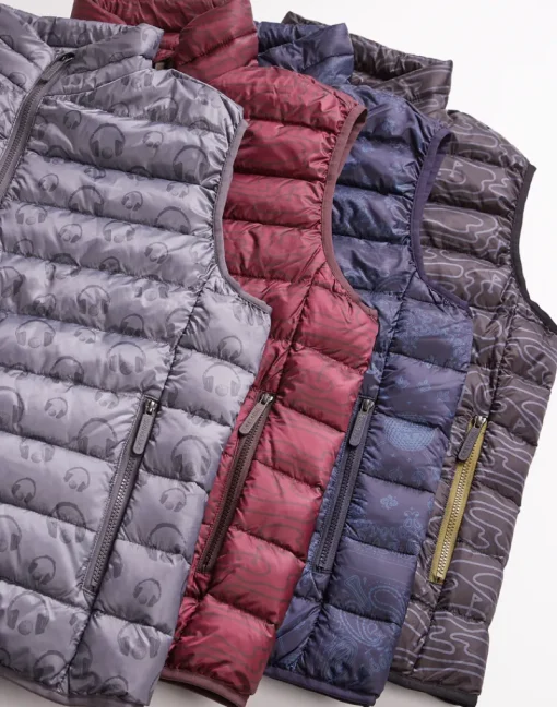 Swing Juice Golf Rhythmic Lines Men's Packable Puffer Vest-SwingJuice Best