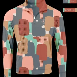 Golf Abstract Camo Men's Quarter Zip-SwingJuice Clearance