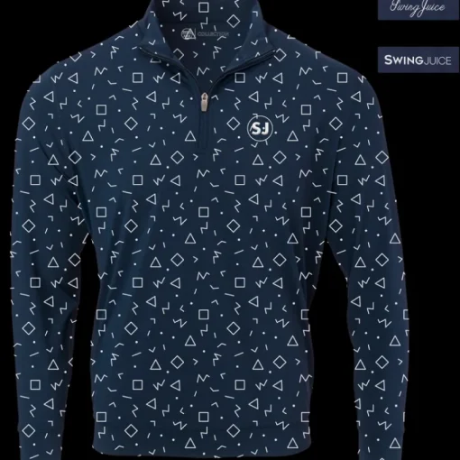 Golf Memphis Geometric Men's Quarter Zip-SwingJuice Sale