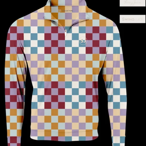 Golf Checker Men's Quarter Zip-SwingJuice Fashion