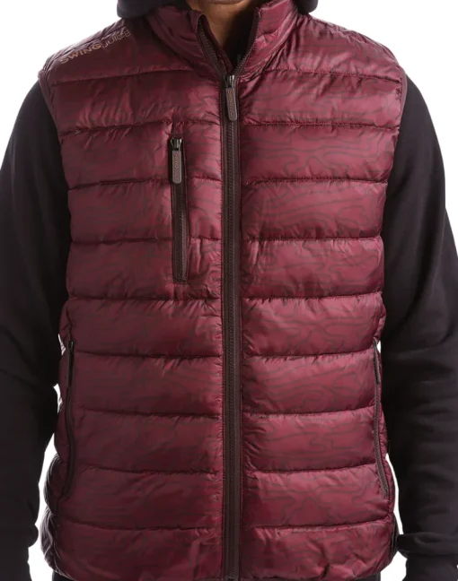 Golf Rhythmic Lines Men's Packable Puffer Vest-SwingJuice Discount