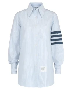 Striped Oxford 4-Bar Oversized Shirt-Thom Browne Discount
