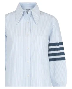 Striped Oxford 4-Bar Oversized Shirt-Thom Browne Discount