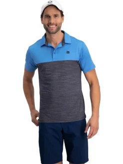 Men's Heathered Two-Tone Golf Polo-Three Sixty Six New