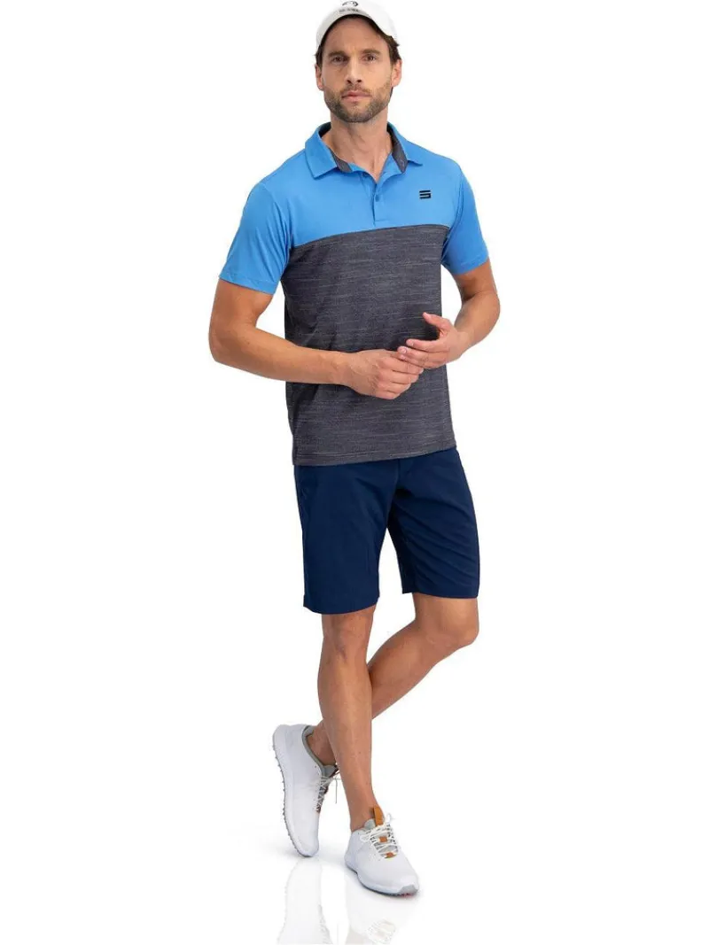 Men's Heathered Two-Tone Golf Polo-Three Sixty Six New