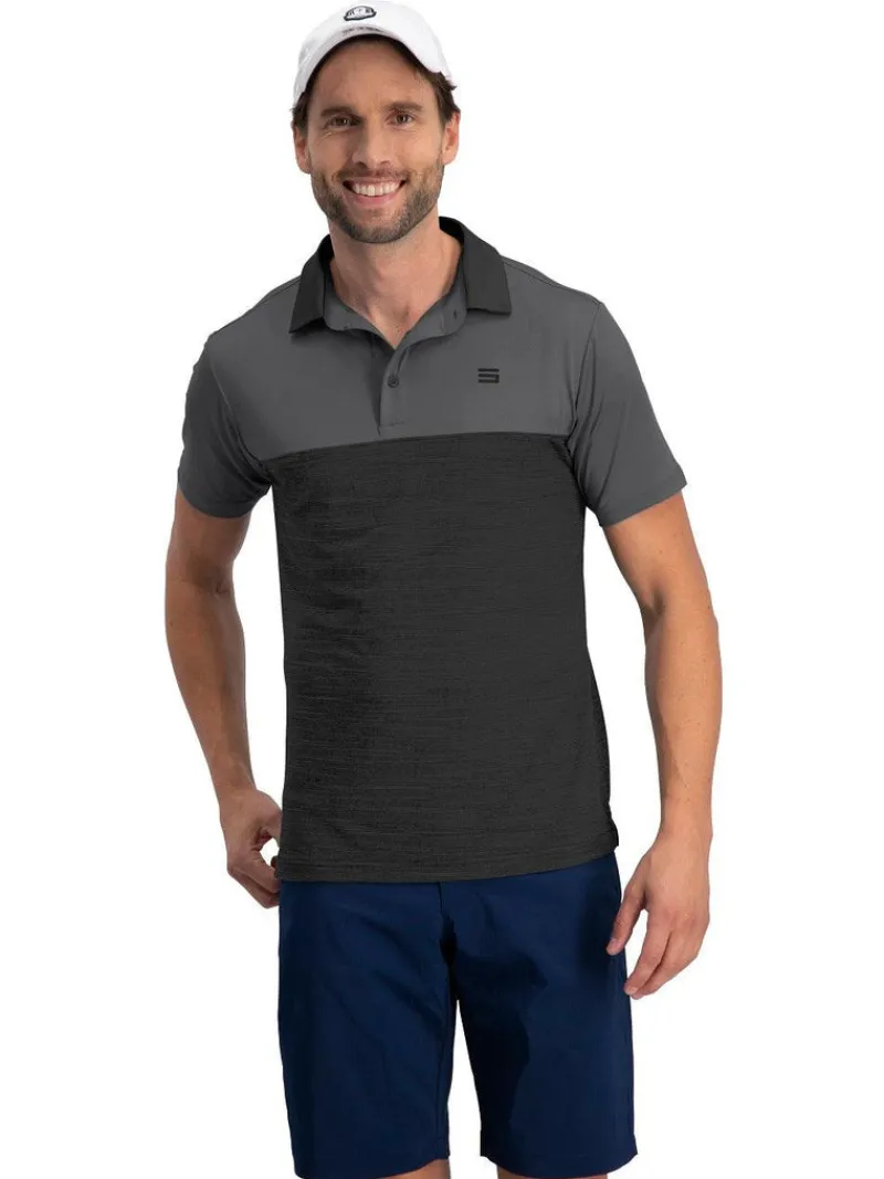 Men's Heathered Two-Tone Golf Polo-Three Sixty Six New