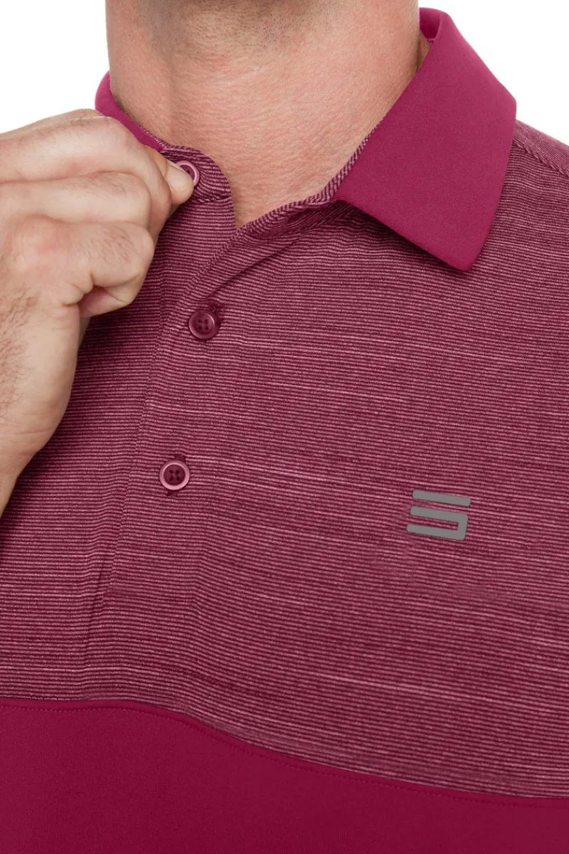 Men's Heathered Two-Tone Golf Polo-Three Sixty Six New