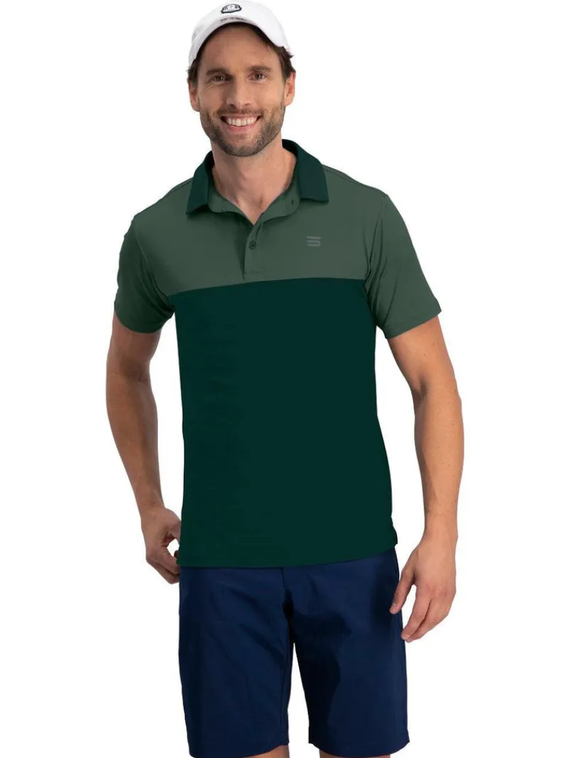 Men's Heathered Two-Tone Golf Polo-Three Sixty Six New
