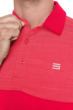 Men's Heathered Two-Tone Golf Polo-Three Sixty Six New