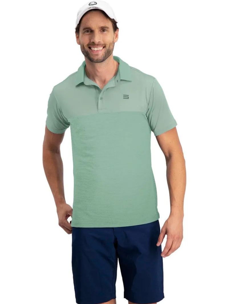 Men's Heathered Two-Tone Golf Polo-Three Sixty Six New