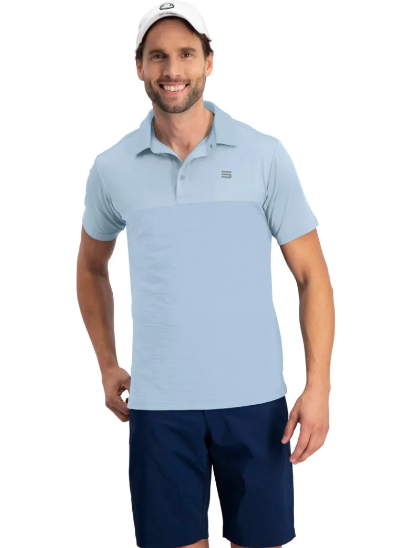 Men's Heathered Two-Tone Golf Polo-Three Sixty Six New
